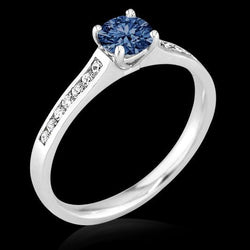 1,65 ct ronde blauwe diamanten verlovingsring edelsteen