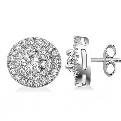 1,68 ct ronde diamanten dubbele halo dames oorbellen - harrychadent.nl