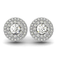 Afbeelding in Gallery-weergave laden, 1,68 karaat ronde diamanten studs Halo paar oorbellen wit goud 14K - harrychadent.nl
