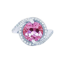 Afbeelding in Gallery-weergave laden, 16.00 ct. roze kunziet met diamanten ring wit goud 14k
