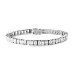 16,80 karaat kanaalzetting Smaragdslijpsel labgekweekt diamanten Tennisarmband Witgoud