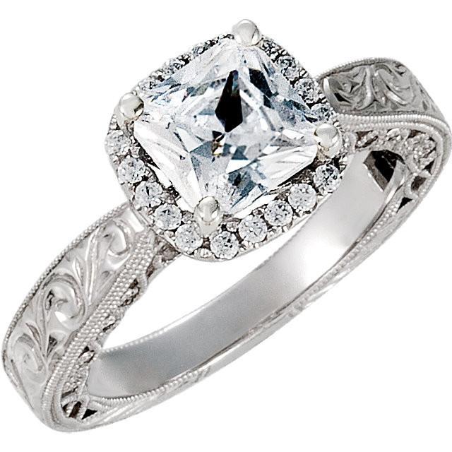 1,70 karaat kussen diamanten verlovingsring massief wit goud 14k