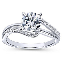 1,70 karaat sprankelende diamanten ring met accenten 14K witgoud Nieuw