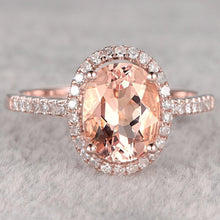 Afbeelding in Gallery-weergave laden, 17,15 ct. morganite en diamanten jubileumring 14k roségoud
