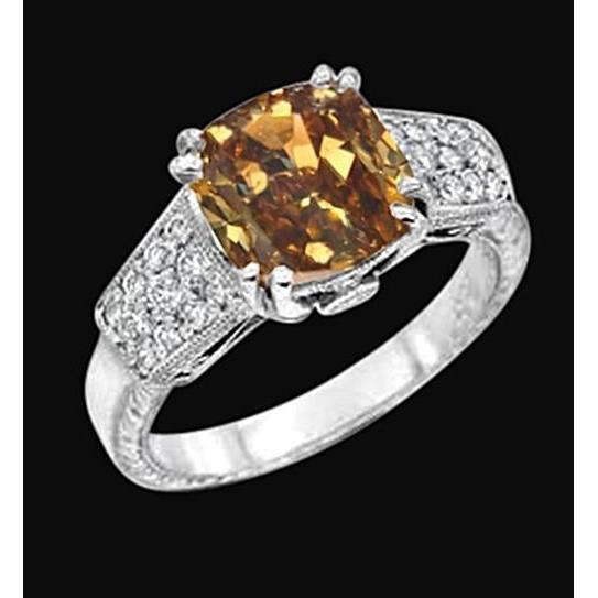 1,75 ct kussengeslepen diamanten ring edelsteen 14K witgoud - harrychadent.nl