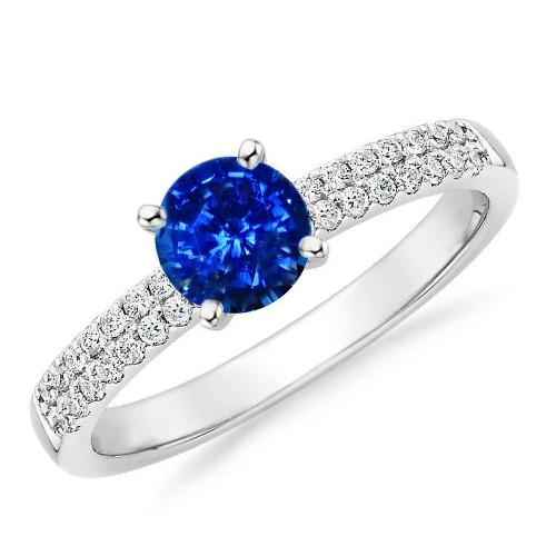 1,75 ct saffier en diamanten trouwring 14K witgoud - harrychadent.nl