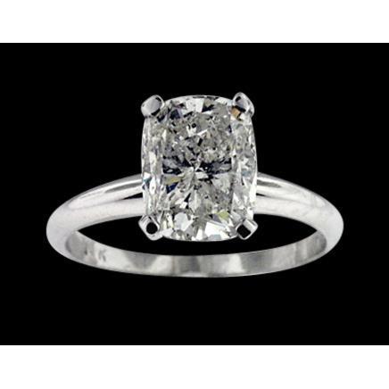 1,75 ct. Kussen diamanten solitaire ring wit goud