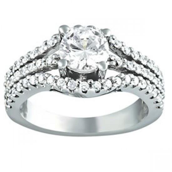 1,75 ct. Ronde Diamant Solitaire Met Accenten Ring Split Shank - harrychadent.nl
