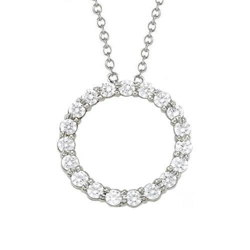 1,75 ct. Ronde diamanten hanger ketting zonder ketting Wit goud 14K - harrychadent.nl