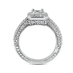 1,75 karaat diamanten verlovingsring Pave-instelling Milgrain sieraden Nieuw