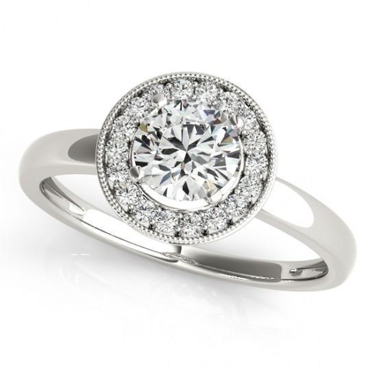 1,75 karaat ronde diamanten Halo jubileumring wit goud 14K - harrychadent.nl