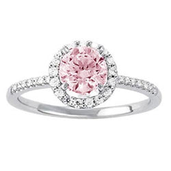 1,75 karaat roze saffier & Diamanten edelsteen verlovingsring