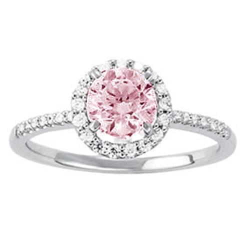 1,75 karaat roze saffier & Diamanten edelsteen verlovingsring - harrychadent.nl