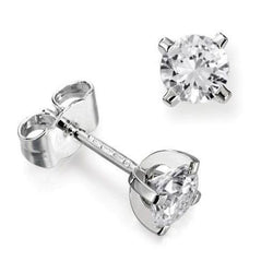 1,75 karaat sprankelende ronde geslepen diamanten oorknopjes wit goud 14K