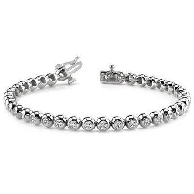 17,10 Karaat Ronde Geslepen Echt Diamanten Tennisarmband Dames Goud Wit 14K