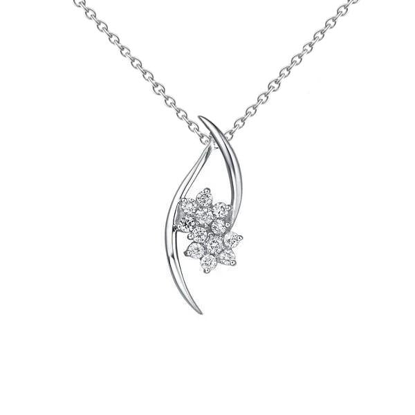 1,8 ct rond geslepen diamanten hanger ketting 14K witgoud - harrychadent.nl