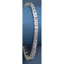 Afbeelding in Gallery-weergave laden, 18,90 Karaat Prinses Geslepen Echt Diamanten Tennisarmband Witgoud 14K Sieraden
