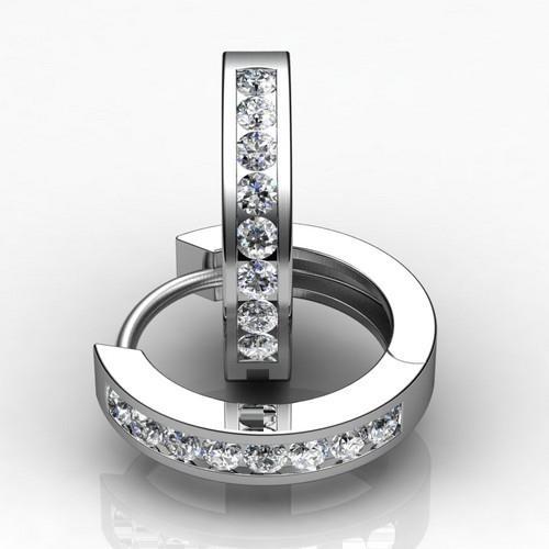 1,9 ct ronde kanaal set diamanten hoepel oorbel - harrychadent.nl