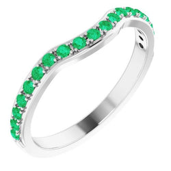 1,90 karaat Prong Setting Columbian Green Emerald Band Dames Sieraden