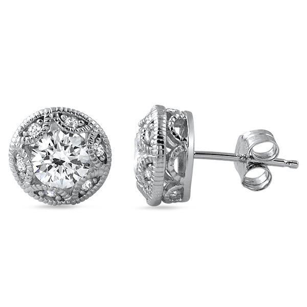 1.20 ct briljant geslepen diamanten Stud Halo oorbel wit goud 14K sieraden - harrychadent.nl