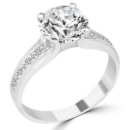 1,20 Karaat Ronde Echt Diamanten Verlovingsring Wit Goud 14K
