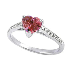 1.25 karaat roze hartvorm saffier diamanten edelsteen ring goud