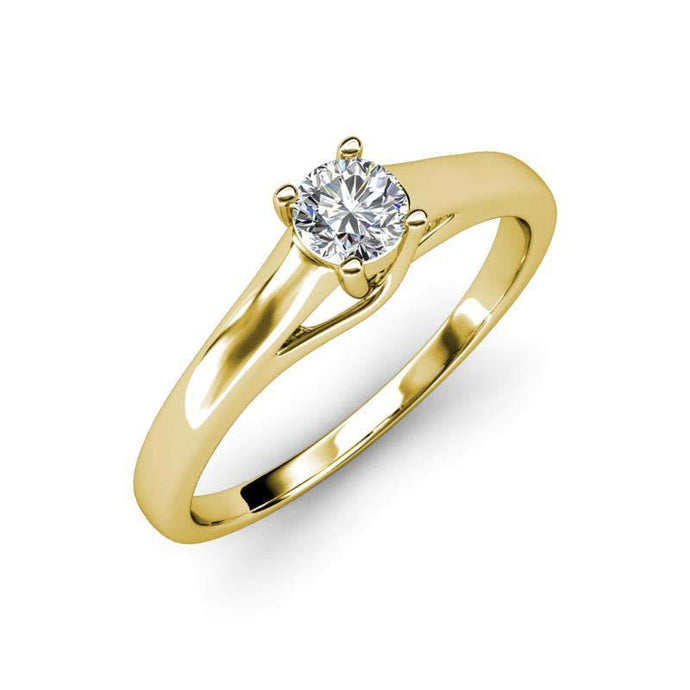 1.25 karaat solitaire diamanten verlovingsring geel goud 14K - harrychadent.nl