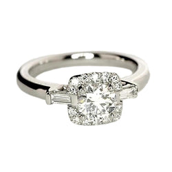 1,35 Karaat Drie Stenen Echt Diamanten Verlovingsring Wit Goud 14K