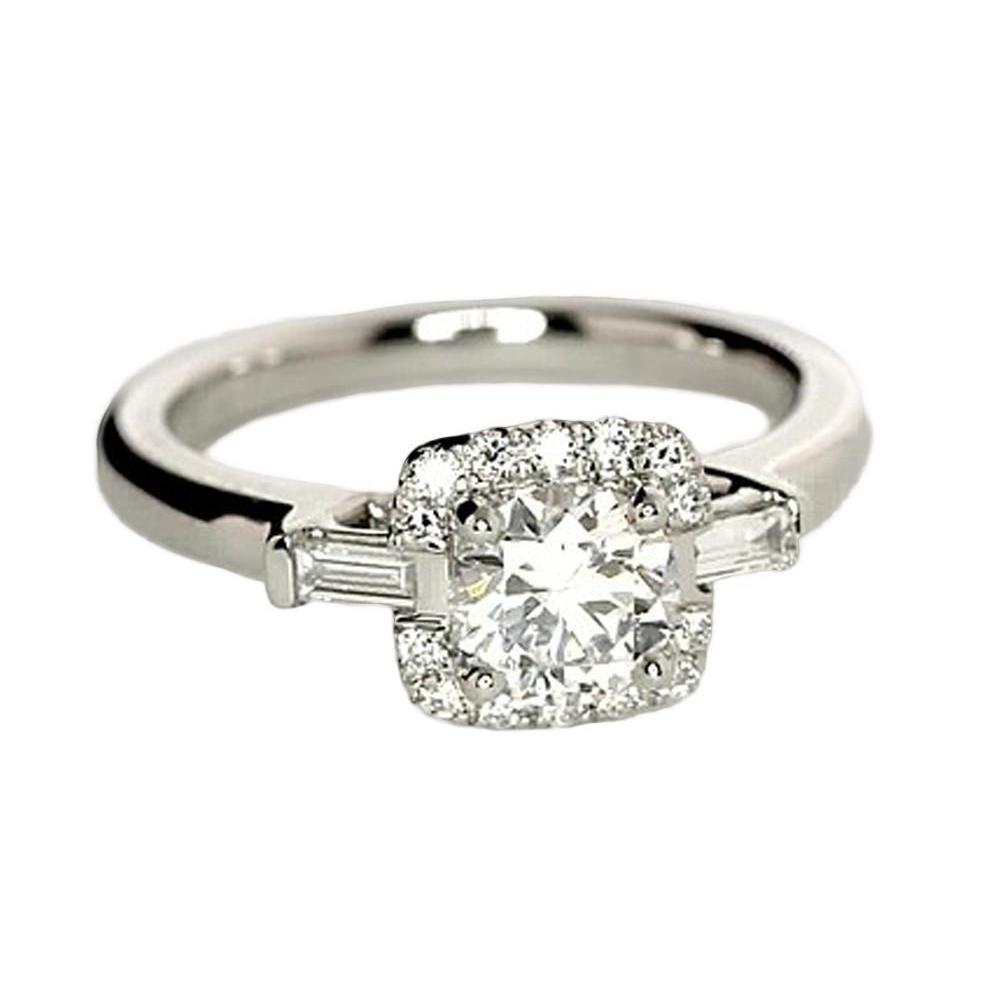 1,35 Karaat Drie Stenen Echt Diamanten Verlovingsring Wit Goud 14K