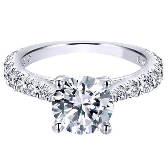 1,35 Karaat Ronde Geslepen Echt Diamanten Verlovingsring Gouden Sieraden