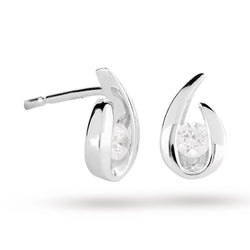 1.4 ct bezel set ronde geslepen diamanten oorbel
