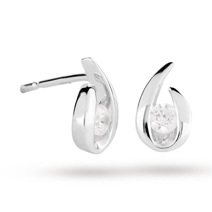 1.4 ct bezel set ronde geslepen diamanten oorbel - harrychadent.nl
