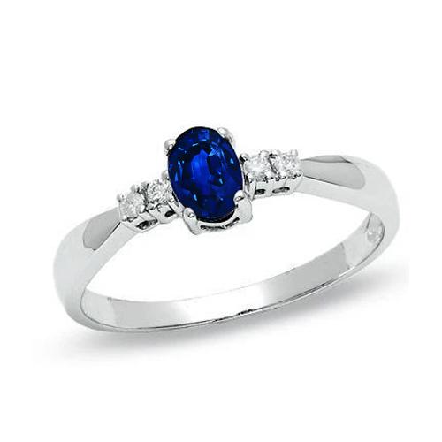 1.40 Ct Ceylon Sapphire Met Diamant Vijf Stenen Trouwring - harrychadent.nl