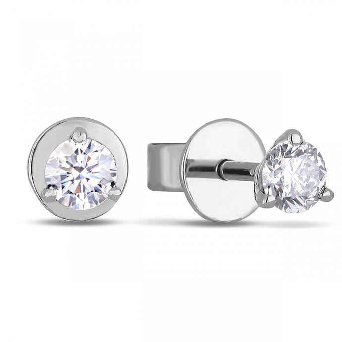 1.40 ct Solitaire ronde geslepen diamanten oorbel - harrychadent.nl