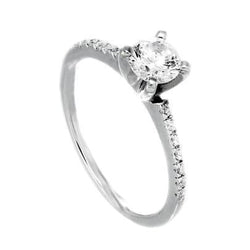 1.40 ct briljant geslepen solitaire met accenten diamanten ring