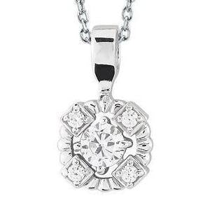 1.40 ct. Ronde briljant geslepen diamanten hanger ketting wit goud 14K - harrychadent.nl