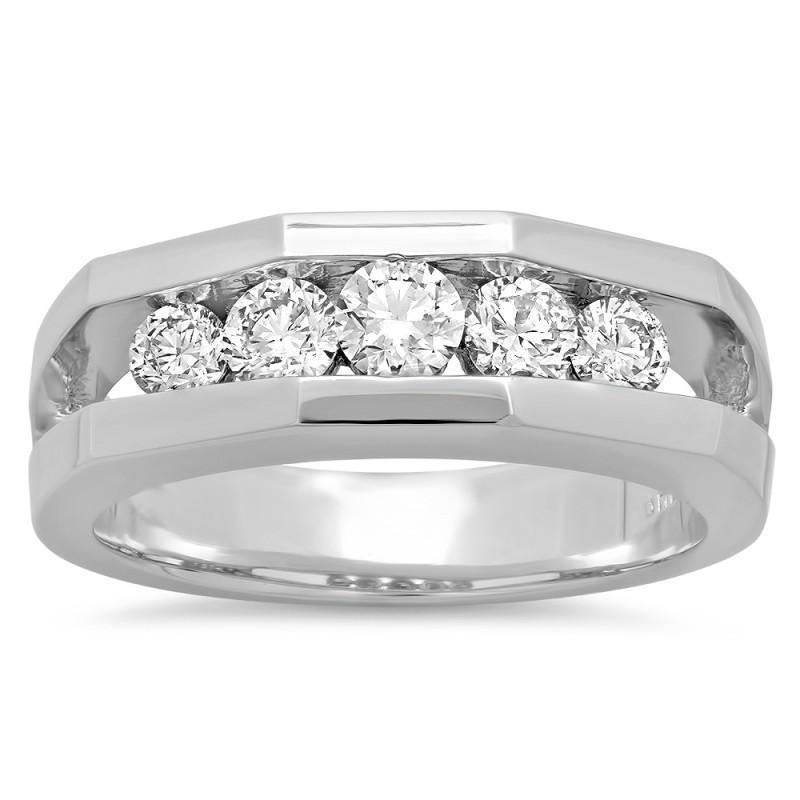 1,40 Karaat Echt Diamanten Verlovingsring Voor Heren Wit Goud 14K