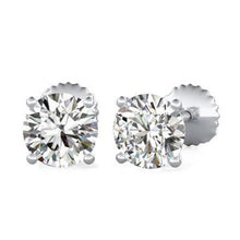 Afbeelding in Gallery-weergave laden, GIA-gecertificeerd Echte 1.78 Ct Solitaire Ronde Prong Set Diamanten Oorknopjes
