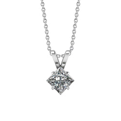 1.5 ct Solitaire Princess Cut diamanten hanger 14K witgoud
