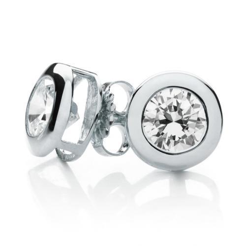 1.5 ct bezel set ronde diamanten oorknopjes - harrychadent.nl