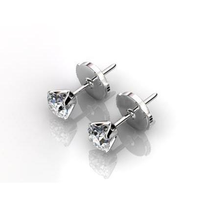 1.5 ct ronde geslepen diamanten dames oorknopjes 14k wit goud - harrychadent.nl