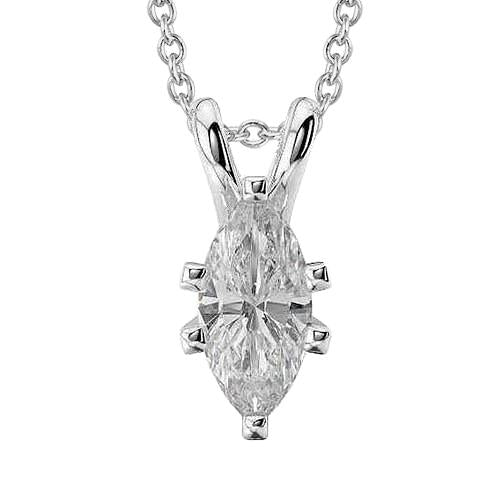 1.5 karaat Marquise geslepen diamanten dames ketting hanger goud 14K - harrychadent.nl