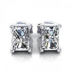 1.5 karaat stralende geslepen diamanten stud solitaire oorbel wit goud 14k