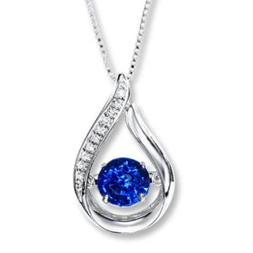 1.50 Ct Sri Lanka Saffier Met Diamanten Hanger Ketting Wit Goud - harrychadent.nl