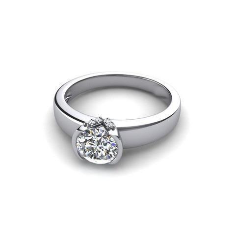 1.50 ct rond geslepen diamanten verlovingsring 14K witgoud - harrychadent.nl