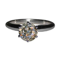 1.50 karaat Solitaire Old Miner Cut natuurlijke diamant wit goud 14K