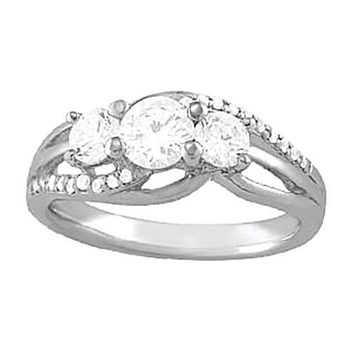 1.50 karaat diamanten ring met drie stenen stijl wit goud 14K - harrychadent.nl
