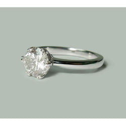1.50 karaat diamanten ring solitaire rond wit goud 14K sieraden