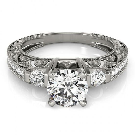 1.50 karaat diamanten verlovingsring in antieke stijl met accenten - harrychadent.nl