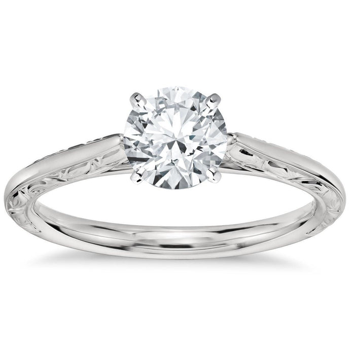 1.50 karaat grote ronde geslepen solitaire diamanten verlovingsring - harrychadent.nl